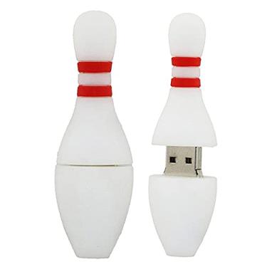 Imagem de Flash Drives USB em forma de boliche de 32 GB Pen Drive Memoria Flash Stick PenDrives USB Flash Disk Thumb Drive U Drive USB USB 2.0 Pen Drive PenDrive (Branco)