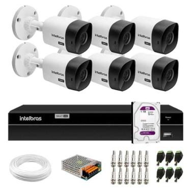 Imagem de Kit 6 Câmeras Bullet Vhc 1120 B Hdcvi Hd 720p Ip66 Visão Noturna 20m Intelbras + Dvr Mhdx 1208 com 8 Canais Multi Hd Intelbras + Hd 1tb Purple