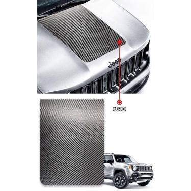 Imagem de Faixa Adesiva Esportiva do Capô Jeep Renegade 2015 2016 2017 2018 2019 - Carbono