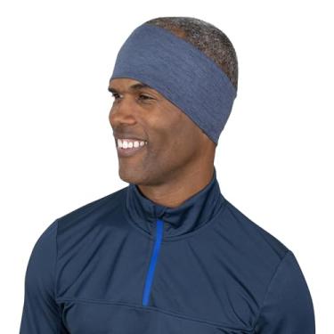 Imagem de TrailHeads Faixa de cabeça masculina para corrida | Bandanas esportivas para homens - Azul-marinho mesclado