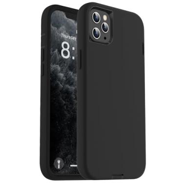 Imagem de ORIbox Capa preta para iPhone 11 Pro, [proteção contra quedas de grau militar de 3 metros], a capa de silicone líquido resistente à prova de choque antiqueda para iPhone 11 Pro, 5,8 polegadas, preta