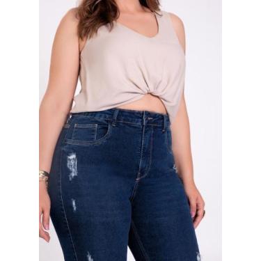 Imagem de Calça Plus Size Jeans Chapa Barriga Lunender 20677