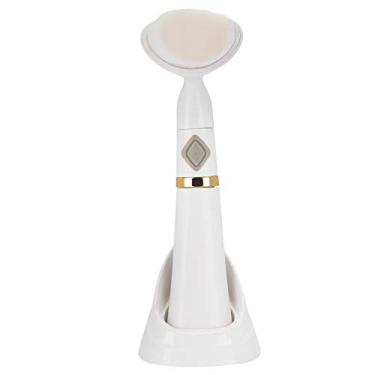 Imagem de Escova de limpeza facial elétrica profissional, dispositivo doméstico limpador de poros da pele do rosto, massageador facial, ferramentas de limpeza facial para cuidados com a pele (Branco)