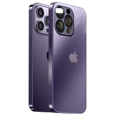Imagem de xsmart capa compativel com Iphone 11, iphone 12, iphone 13, iphone 14,iphone 15 Pro Max Nano glass Vidro temperado fosco (iPhone 14 Pro Max roxo)