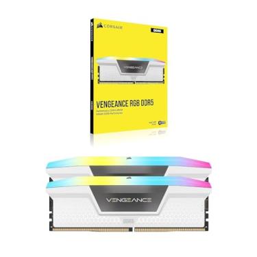 Imagem de Memória Corsair Vengeance RGB - 32GB (2x16GB), DDR5, 6000Mhz, C40, Branco - CMH32GX5M2B6000C40W