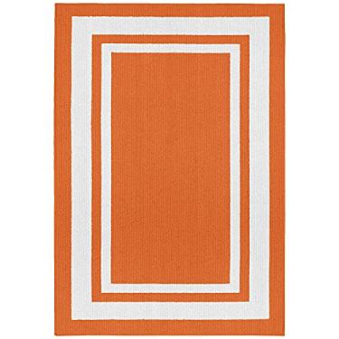 Imagem de Garland Rug Borderline Tapete para área interna/externa, retangular, laranja, branco