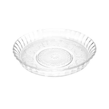 Imagem de Prato Para Bolo De Vidro Decorado Redondo 7x31x31.5cm