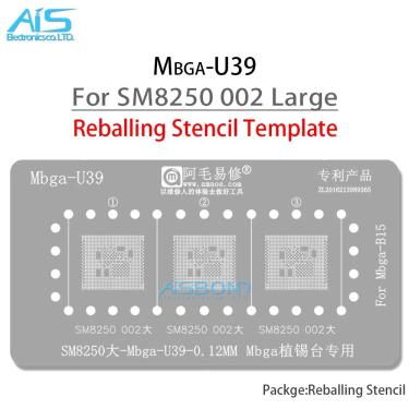 Imagem de B15 B16 U39 U40 U41 U42 BGA Template Stencil Reballing Estação Kit Para SM8250 102 002 RAM556 RAM