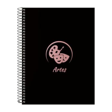 Imagem de Caderno Universitário Espiral 20 Matérias Profissões Artes (Preto e Rosê)
