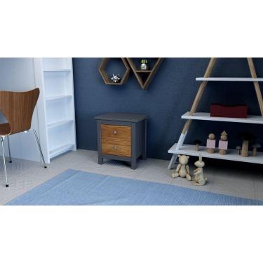Imagem de Conjunto Mesa de Cabeceira 2 Gavetas Parpinelli Cinza/Pinus Cera