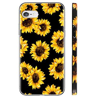 Imagem de Capa para iPhone 6 iPhone 6s, estampa floral de girassol, à prova de choque, de silicone macio, fina, linda capa de flor amarela compatível com iPhone 6/6s de 4,7 polegadas