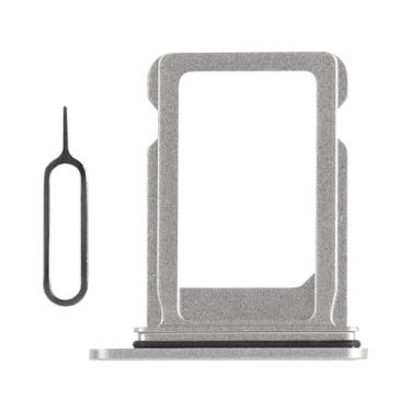 Imagem de Risidamoy Para iPhone 13 Prata Substituição do Slot do Cartão SIM Versão Único SIM Adaptador de Suporte de Bandeja de Cartão com Anel de Borracha Impermeável Kit de Reparação Ferramenta de Reparo