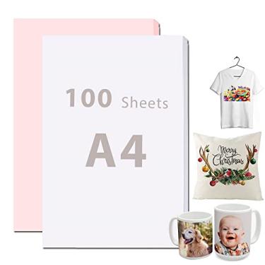 Imagem de AOK 100 folhas de papel de sublimação A4 21 x 29 cm para impressoras de sublimação a jato de tinta, canecas de transferência de calor, copos para camiseta, canecas, tecido leve
