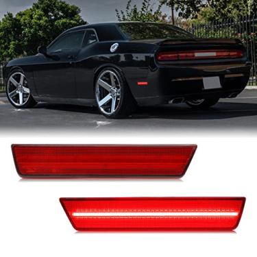Imagem de Mynoway Luz de LED traseira de reposição para Challenger 2008-2014, carregador 2011-2014, 2 peças, lente vermelha lateral para-choque lateral conjunto de lâmpada de estacionamento, substituição OE 68039505AA, 68039504AA