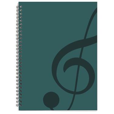 Imagem de MAXCURY Caderno de música em branco para composição de música pessoal papel arte caderno de música preto 100 páginas 26 x 19 cm (azul água/azul oceano)