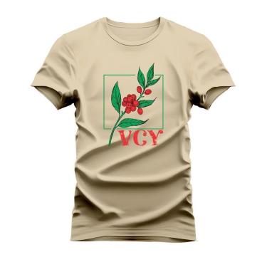 Imagem de Camiseta Estampada 100% Algodão Unissex T-shirt Confortável Café V C Y-Unissex