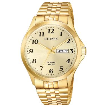 Imagem de Citizen Relógio casual masculino de quartzo em aço inoxidável, cor: dourado (modelo: BF5002-99P)