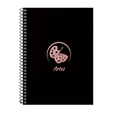 Imagem de Caderno Colegial 1 Matéria Profissões Artes (Preto e Rosê)