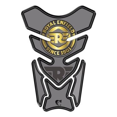 Imagem de Protetor De Tanque Adesivo Moto Royal Enfield Dourado Cor Preto
