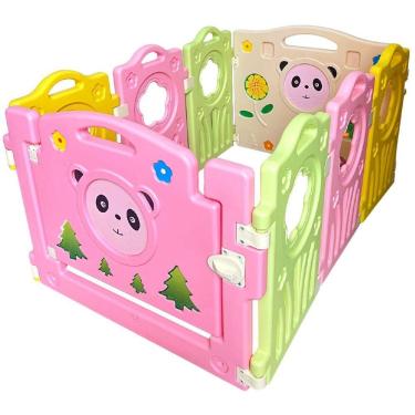 Imagem de Cercado Infantil Modular 113x78x59cm Chiqueirinho Plástico Portátil com Ventosa Brinqway Bw-287