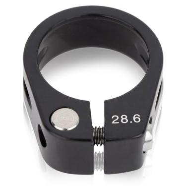 Imagem de Braçadeira de poste de assento de liga de alumínio, braçadeira de espigão de selim de liberação rápida de 28,6 mm tipo parafuso tubo de escapamento braçadeira de poste de selim para bicicleta (preto)