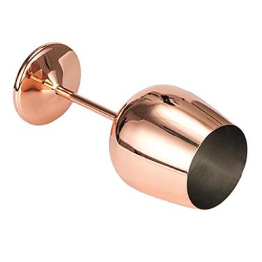 Imagem de Luzhengyang Cálice de vinho de aço inoxidável de 500 ml - mantém o vinho fresco inquebrável e à prova de estilhaçamento - Barware de viagem ao ar livre - ouro rosa/prata - ouro rosa