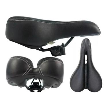 Imagem de Selim Gts Mtb Vazado Preto Gel Neoprene Com Carrinho