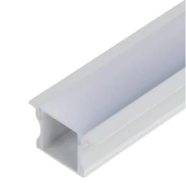 Imagem de Perfil Embutir Para Fita Led 3 Metros Branco Difusor Leitoso