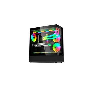 Imagem de Gabinete Gamer C3-Tech Aquarius MT-G850BK, Mid Tower ATX, Lateral e Frontal em Vidro Temperado, Preto -  MT-G850BK