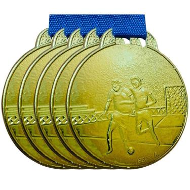 Imagem de Kit 5 Medalhas 3,5cm Futebol Futsal Campeonato Premiação bronze