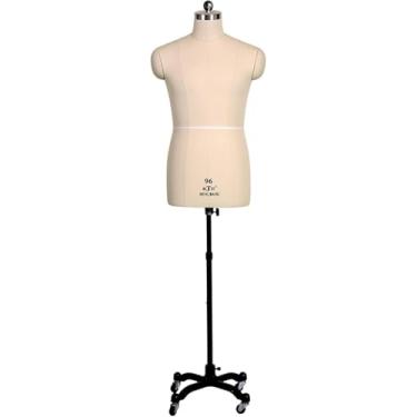 Imagem de Manequim de costura masculino, manequim de costureira alfaiate, manequim personalizado profissional para homens, forma de vestido para costura, manequim plus size sobre rodas, branco, XL