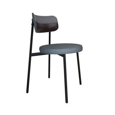 Imagem de Cadeira Kyta Fixa com 4 Pés 50 X 44,7 X 83,8 Cm com 1 Unidade Cinza/Café/Preto