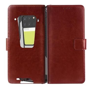 Imagem de AQGGIIXY Capa Flip de Couro PU Premium com Suporte para Unihertz 8849 Tank 3 Pro (6,7 Polegadas) - Marrom