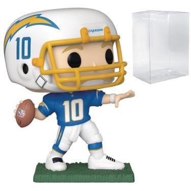 Imagem de POP Futebol: Chargers - Justin Herbert (uniforme doméstico) boneco de vinil Funko (incluído com caixa protetora compatível), multicolorido, 9,5 cm