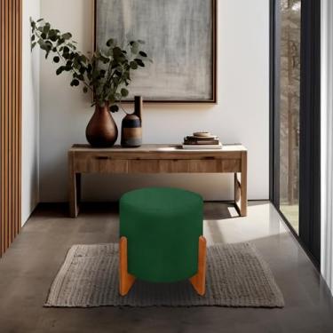 Imagem de Puff Thor Luxo Madeira Maciça Tecido suede (VERDE)