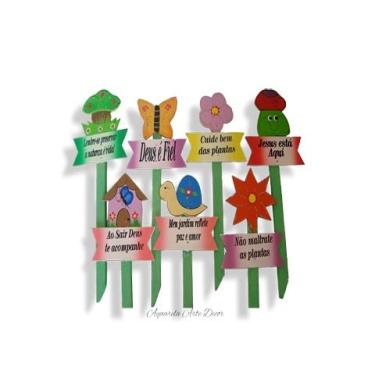 Imagem de 5 Placas com Frases Casa e Jardim Decorativas em Madeira - Garder