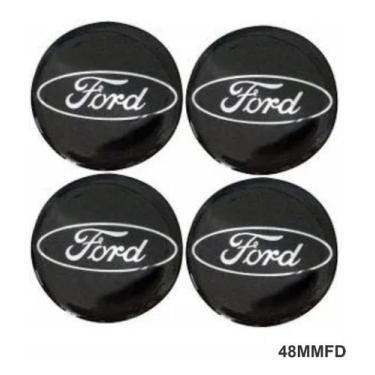 Imagem de Adesivo Jogo Emblema Ford Preto Roda Calota Centro 58mm - Resitank