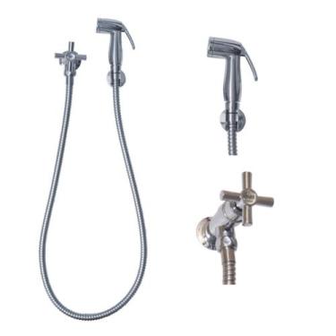 Imagem de Kit 2 Duchas Higiênica Luxo Cromada Completa efrac14 Volta Civitt