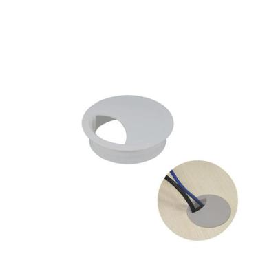 Imagem de Passa Fio Cabo de 46 Mm Cinza Para Mesas E Bancadas Mk - Bigfer, Redon