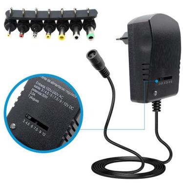 Imagem de Fonte Univesal Regulável Entrega Bivolt Saida 3 4,5 6 7,5 9 12 V DC - 