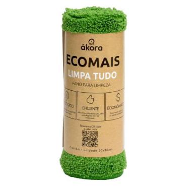 Imagem de Pano Microfibra Limpa tudo 30 x 30cm Verde Claro Ákora - AKORA