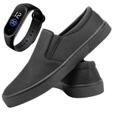 Imagem de Sapatênis Tênis Masculino Casual Yate SlipOn Com Relógio - Mr try shoe