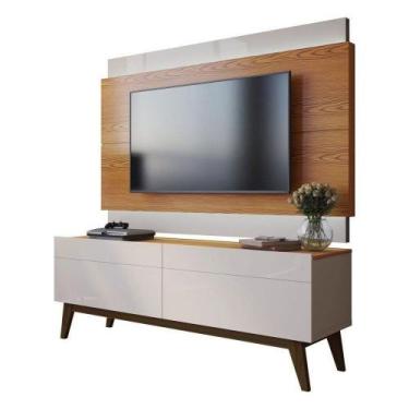 Imagem de Rack com Painel Classic Imcal com 2 Gavetas 1.4  Freijó com Off White