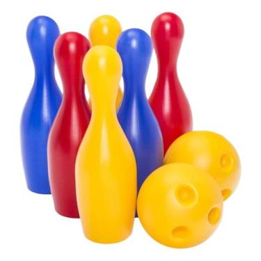 Imagem de Jogo De Boliche Brinquedo Infantil Com 6 Pinos E 2 Bolas - Cardoso