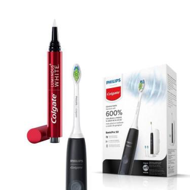 Imagem de Escova de Dente Elétrica Philips Colgate SonicPro 50 + Caneta Clareado
