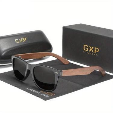 Imagem de Óculos de Moda Polarizados de Madeira Preta Retro GXP, Preto