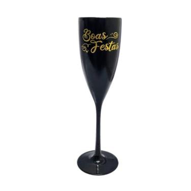 Imagem de Taça Acrílica Champanhe Vinho 180ml Especial Boas Festas - Lsc Toys,  