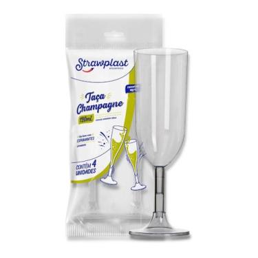 Imagem de Taca acrilico 220 ml. champagne cristal c/ 4 un. - STRAWPLAST