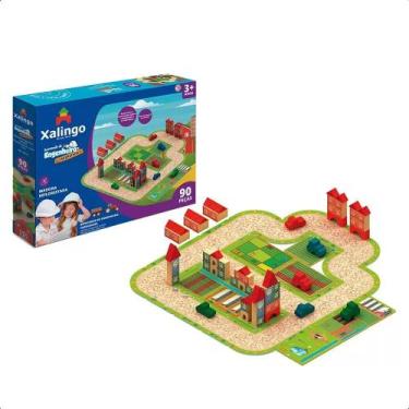 Imagem de Brincando de Engenheiro Fazendinha 90 peças Xalingo, Branco