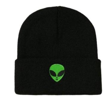 Imagem de Touca Gorro Lã Bordado ET Verde Blogueira Tumblr Inverno - Boutique do